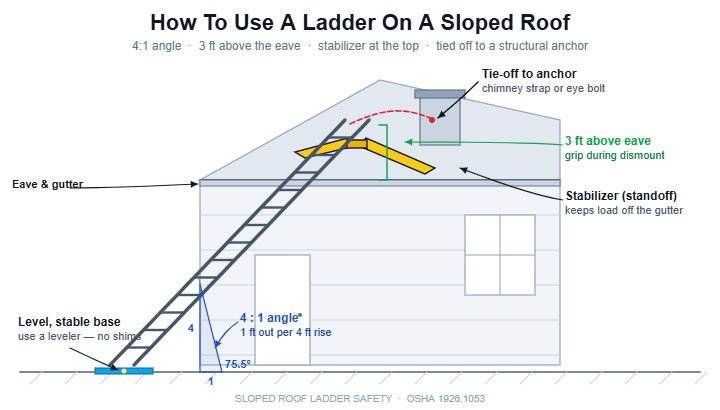 How To Use A Ladder On A Sloped Roof
